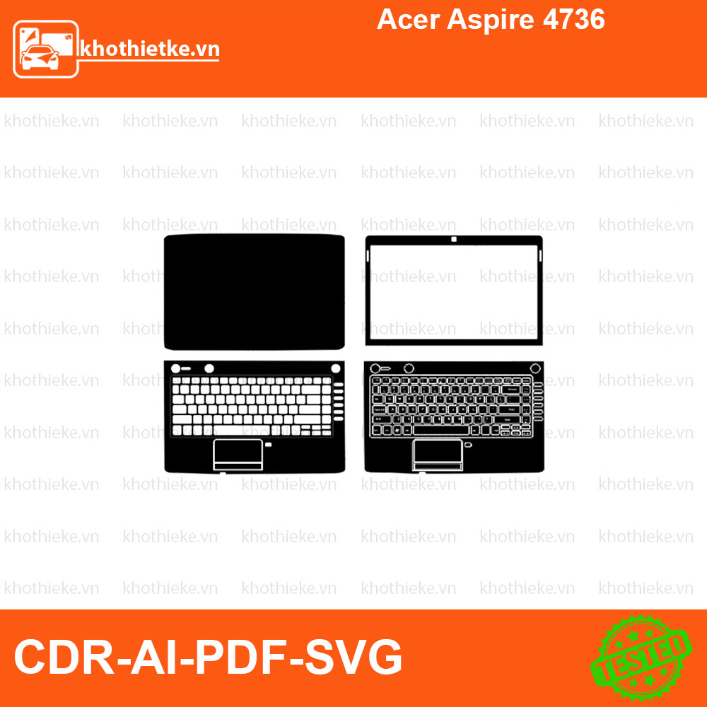 Acer Aspire 4736 File thiết kế Skin, Template Vector chuẩn cắt decal | KhoThiếtKế.vn