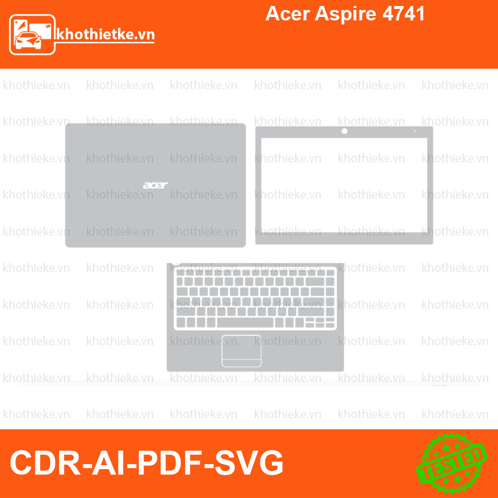 Acer Aspire 4741 File thiết kế Skin, Template Vector chuẩn cắt decal | KhoThiếtKế.vn