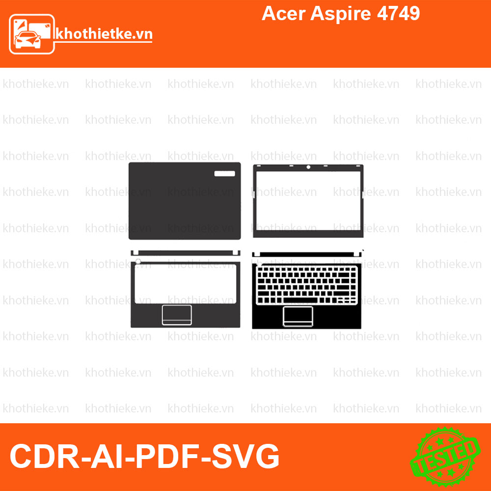 Acer Aspire 4749 File thiết kế Skin, Template Vector chuẩn cắt decal | KhoThiếtKế.vn