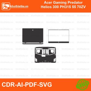 Acer Gaming Predator Helios 300 PH315 55 70ZV File thiết kế Skin, Template Vector chuẩn cắt decal | KhoThiếtKế.vn