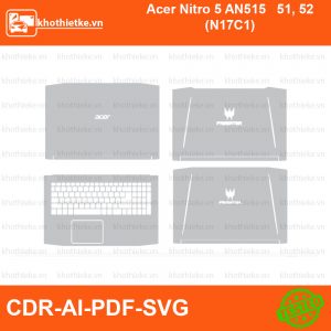 Acer Nitro 5 AN515 51, 52 (N17C1) File thiết kế Skin, Template Vector chuẩn cắt decal | KhoThiếtKế.vn