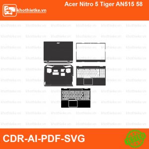 Acer Nitro 5 Tiger AN515 58 File thiết kế Skin, Template Vector chuẩn cắt decal | KhoThiếtKế.vn