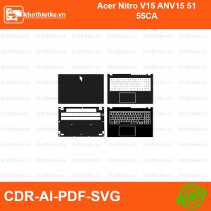 Acer Nitro V15 ANV15 51 55CA File thiết kế Skin, Template Vector chuẩn cắt decal | KhoThiếtKế.vn