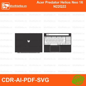 Acer Predator Helios Neo 16 N22Q22 File thiết kế Skin, Template Vector chuẩn cắt decal | KhoThiếtKế.vn