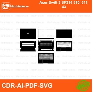 Acer Swift 3 SF314 510, 511, 43 File thiết kế Skin, Template Vector chuẩn cắt decal | KhoThiếtKế.vn