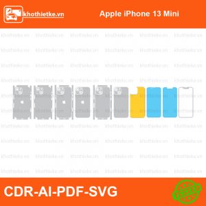 Apple iPhone 13 Mini File thiết kế Skin, Template Vector chuẩn cắt decal | KhoThiếtKế.vn