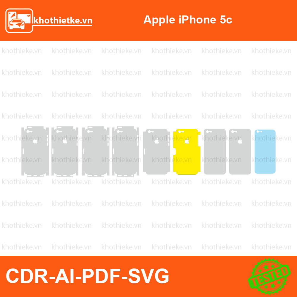 Apple iPhone 5c File thiết kế Skin, Template Vector chuẩn cắt decal | KhoThiếtKế.vn