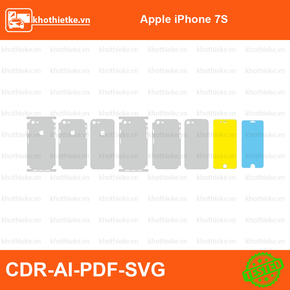 Apple iPhone 7S File thiết kế Skin, Template Vector chuẩn cắt decal | KhoThiếtKế.vn