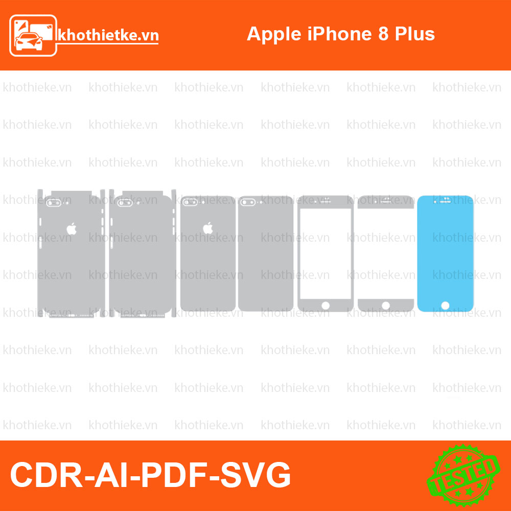Apple iPhone 8 Plus File thiết kế Skin, Template Vector chuẩn cắt decal | KhoThiếtKế.vn