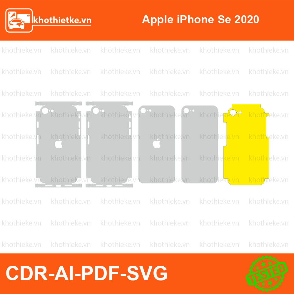 Apple iPhone Se 2020 File thiết kế Skin, Template Vector chuẩn cắt decal | KhoThiếtKế.vn