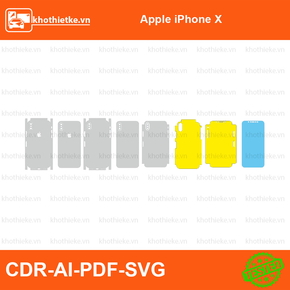 Apple iPhone X File thiết kế Skin, Template Vector chuẩn cắt decal | KhoThiếtKế.vn
