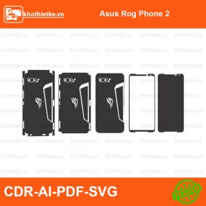 Asus Rog Phone 2 File thiết kế Skin, Template Vector chuẩn cắt decal | KhoThiếtKế.vn