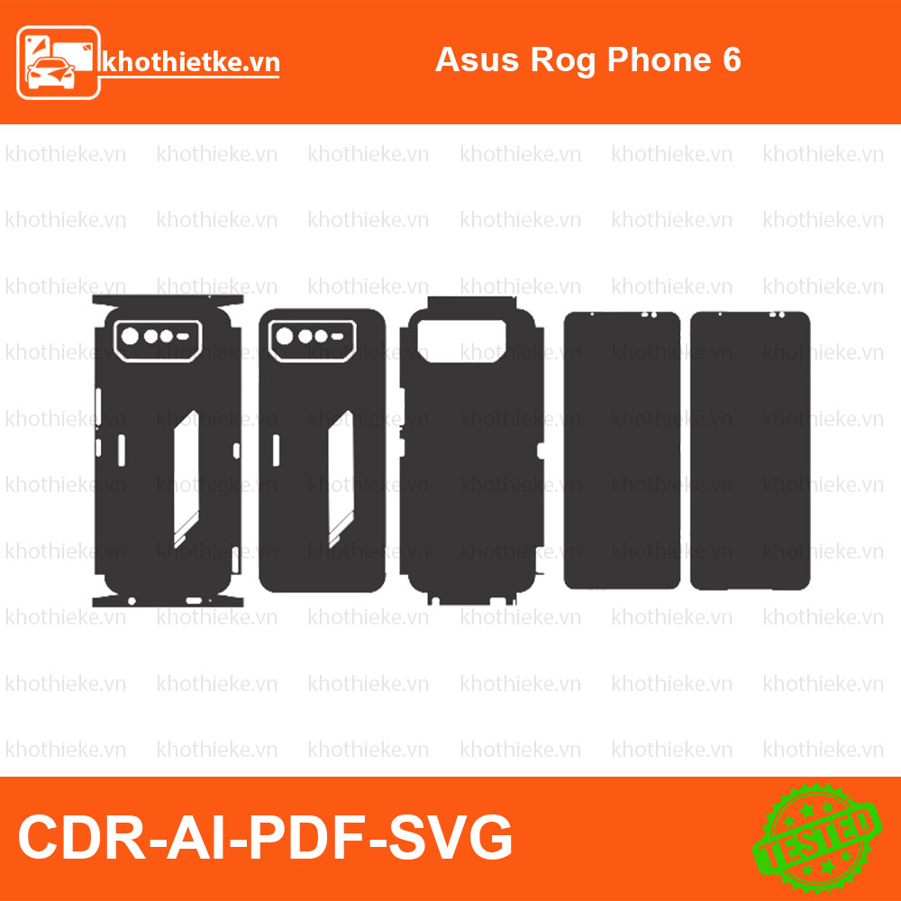 Asus Rog Phone 6 File thiết kế Skin, Template Vector chuẩn cắt decal | KhoThiếtKế.vn