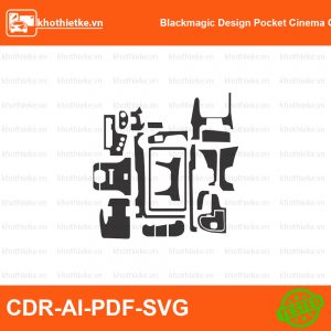 Blackmagic Design Pocket Cinema Camera 6K File thiết kế Skin máy ảnh & Lens, Template Vector chuẩn cắt decal | KhoThiếtKế.vn