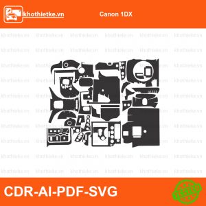Canon 1DX File thiết kế Skin máy ảnh & Lens, Template Vector chuẩn cắt decal | KhoThiếtKế.vn