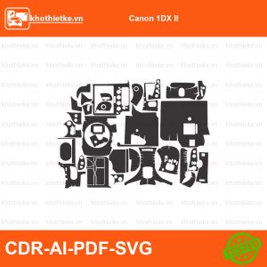 Canon 1DX II File thiết kế Skin máy ảnh & Lens, Template Vector chuẩn cắt decal | KhoThiếtKế.vn