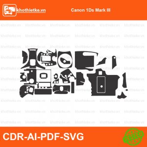 Canon 1Ds Mark III File thiết kế Skin máy ảnh & Lens, Template Vector chuẩn cắt decal | KhoThiếtKế.vn