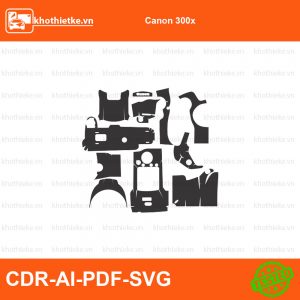 Canon 300x File thiết kế Skin máy ảnh & Lens, Template Vector chuẩn cắt decal | KhoThiếtKế.vn