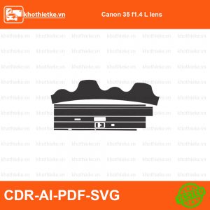 Canon 35 f1.4 L lens File thiết kế Skin máy ảnh & Lens, Template Vector chuẩn cắt decal | KhoThiếtKế.vn
