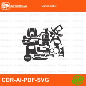 Canon 500D File thiết kế Skin máy ảnh & Lens, Template Vector chuẩn cắt decal | KhoThiếtKế.vn
