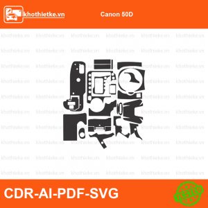 Canon 50D File thiết kế Skin máy ảnh & Lens, Template Vector chuẩn cắt decal | KhoThiếtKế.vn