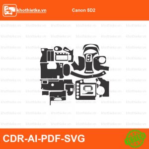 Canon 5D2 File thiết kế Skin máy ảnh & Lens, Template Vector chuẩn cắt decal | KhoThiếtKế.vn