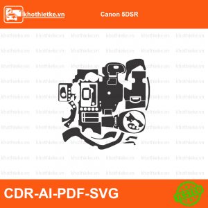 Canon 5DSR File thiết kế Skin máy ảnh & Lens, Template Vector chuẩn cắt decal | KhoThiếtKế.vn