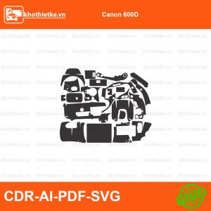 Canon 600D File thiết kế Skin máy ảnh & Lens, Template Vector chuẩn cắt decal | KhoThiếtKế.vn