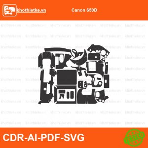 Canon 650D File thiết kế Skin máy ảnh & Lens, Template Vector chuẩn cắt decal | KhoThiếtKế.vn