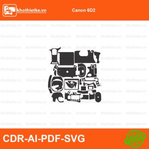 Canon 6D2 File thiết kế Skin máy ảnh & Lens, Template Vector chuẩn cắt decal | KhoThiếtKế.vn
