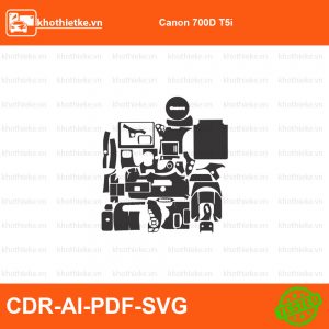 Canon 700D T5i File thiết kế Skin máy ảnh & Lens, Template Vector chuẩn cắt decal | KhoThiếtKế.vn