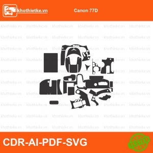 Canon 77D File thiết kế Skin máy ảnh & Lens, Template Vector chuẩn cắt decal | KhoThiếtKế.vn