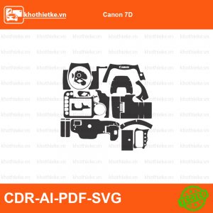 Canon 7D File thiết kế Skin máy ảnh & Lens, Template Vector chuẩn cắt decal | KhoThiếtKế.vn
