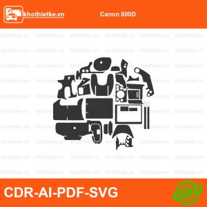 Canon 800D File thiết kế Skin máy ảnh & Lens, Template Vector chuẩn cắt decal | KhoThiếtKế.vn
