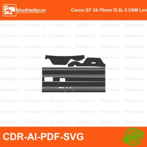 Canon EF 24-70mm f2.8L II USM Lens File thiết kế Skin máy ảnh & Lens, Template Vector chuẩn cắt decal | KhoThiếtKế.vn