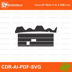 Canon EF 35mm f1.4L II USM Lens File thiết kế Skin máy ảnh & Lens, Template Vector chuẩn cắt decal | KhoThiếtKế.vn