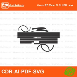 Canon EF 50mm f1.2L USM Lens File thiết kế Skin máy ảnh & Lens, Template Vector chuẩn cắt decal | KhoThiếtKế.vn