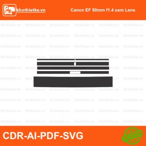 Canon EF 50mm f1.4 usm Lens File thiết kế Skin máy ảnh & Lens, Template Vector chuẩn cắt decal | KhoThiếtKế.vn