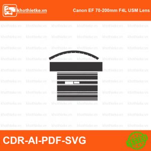 Canon EF 70-200mm F4L USM Lens File thiết kế Skin máy ảnh & Lens, Template Vector chuẩn cắt decal | KhoThiếtKế.vn