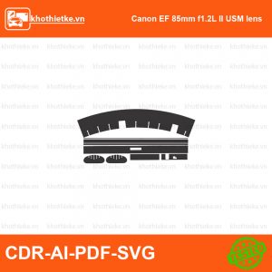 Canon EF 85mm f1.2L II USM lens File thiết kế Skin máy ảnh & Lens, Template Vector chuẩn cắt decal | KhoThiếtKế.vn