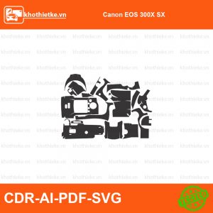 Canon EOS 300X SX File thiết kế Skin máy ảnh & Lens, Template Vector chuẩn cắt decal | KhoThiếtKế.vn