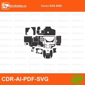 Canon EOS 550D File thiết kế Skin máy ảnh & Lens, Template Vector chuẩn cắt decal | KhoThiếtKế.vn