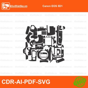 Canon EOS 5D1 File thiết kế Skin máy ảnh & Lens, Template Vector chuẩn cắt decal | KhoThiếtKế.vn