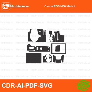 Canon EOS M50 Mark I, II Full File thiết kế Skin máy ảnh & Lens, Template Vector chuẩn cắt decal | KhoThiếtKế.vn