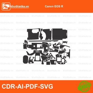Canon EOS R File thiết kế Skin máy ảnh & Lens, Template Vector chuẩn cắt decal | KhoThiếtKế.vn