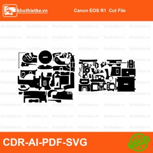 Canon EOS R1  Cut File File thiết kế Skin máy ảnh & Lens, Template Vector chuẩn cắt decal | KhoThiếtKế.vn