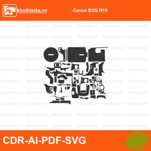 Canon EOS R10 File thiết kế Skin máy ảnh & Lens, Template Vector chuẩn cắt decal | KhoThiếtKế.vn