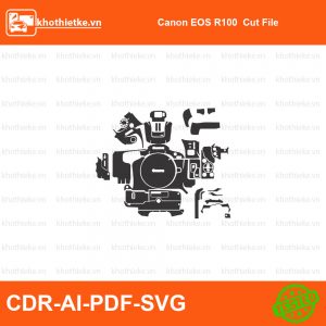 Canon EOS R100  Cut File File thiết kế Skin máy ảnh & Lens, Template Vector chuẩn cắt decal | KhoThiếtKế.vn