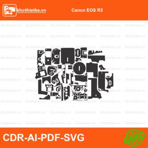 Canon EOS R3 File thiết kế Skin máy ảnh & Lens, Template Vector chuẩn cắt decal | KhoThiếtKế.vn