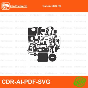 Canon EOS R5 File thiết kế Skin máy ảnh & Lens, Template Vector chuẩn cắt decal | KhoThiếtKế.vn